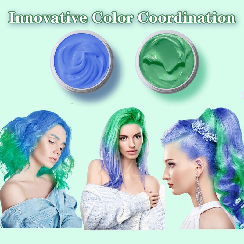 Green-29 Hair Color Wax Washable Temporary Hair Dye for Cosplay