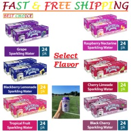 Waterloo Sparkling Water New - Waterloo Sparkling Water,  12 fl oz, 24 Pack Cans, (Select Your Flavour.) - Black Cherry
