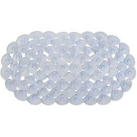 Linfevisi Bathtub Mat Non Slip, Oval Bath Mat for Tub with Suction Cups and Drain Holes, Machine Washable Tub Shower Mats for Bathroom 27 x 15 Inches, Phthalate Latex Free (Clear)