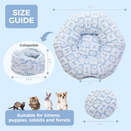 PEQULTI Cat Tunnel with Cat Bed for Indoor Cats, Cat Play Donut Tunnel with Washable Soft Plush Mat, Round Cat Tunnel Toys Cute Cat Tube for Kittens, Puppies, Rabbits and Ferrets, Brown