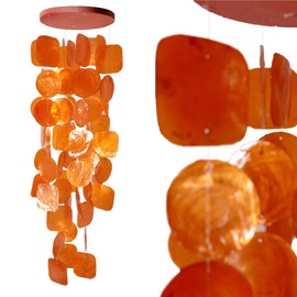 ART-CRAFT Capiz Shell Chain Garland Orange as Hanging Decoration for Windows or Decoration Living Room Garden Decoration Length 70 cm