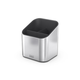 Joseph Joseph Surface Stainless Steel Utensil Holder with Non-Slip Feet and Divider, Fingerprint Free, Grey