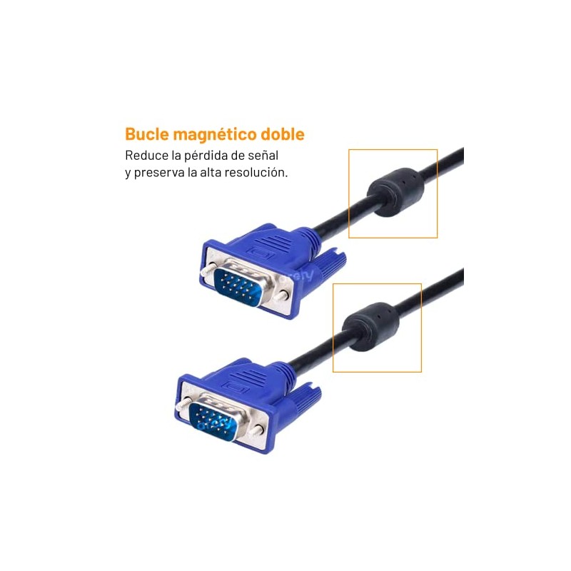Archy Cable VGA a VGA 5 metros 1080P Macho a