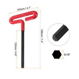 sourcing map T Handle Hex Key Wrench 5/16" SAE Long T-Key Hexagon Wrenches Spanner Repair Tool with Cushion Grip