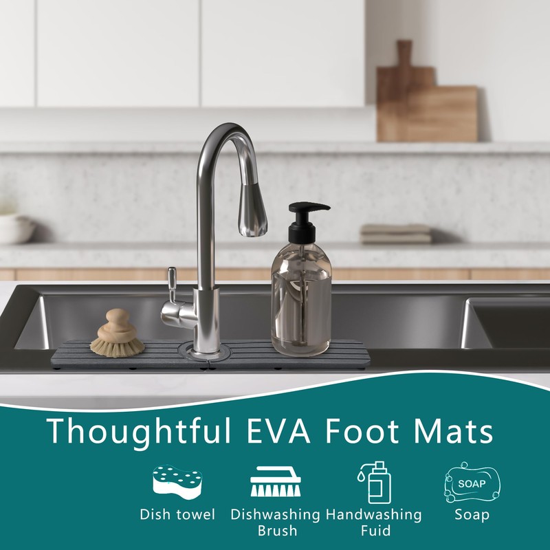 Drying Stone Faucet Mat for Kitchen Sink, Diatomite Faucet Handle