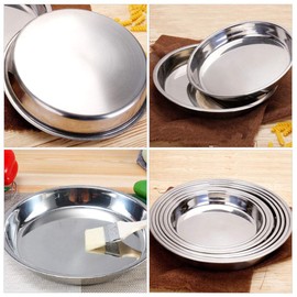 UPKOCH Stainless Steel Grill Tray 30 cm Grill Basket Vegetable Grill Plate Grill Drip Tray Fat Tray Round Food Plate for Kitchen Meat & Fish on the Oven Gas Grill BBQ Accessories (Silver)