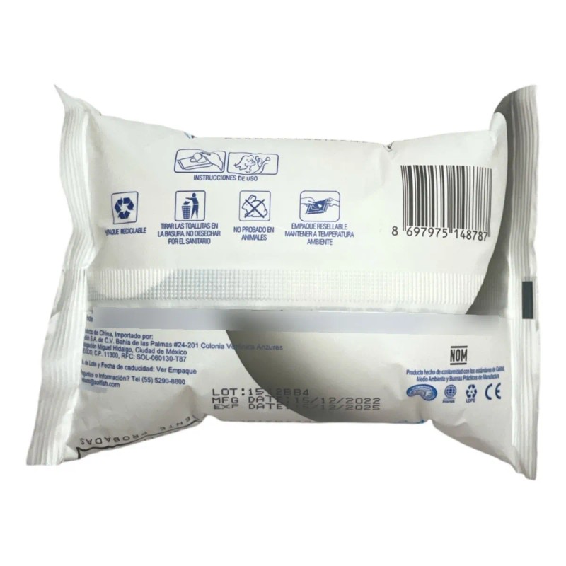 Toallitas Desmaquillantes Smooth Breeze Polvo Carbón Pack 24