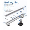 HTOH Shower Drain Offset for Bathroom: 18-Inch Brushed Nickel Linear