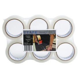 UTAPE 2 inches Clear Packing Tape 6 Rolls Heavy Duty 2.5 mil Thickness Ideal for Shipping, Moving Boxes & Storage, Packaging Tape Refill 2" x77 Yards Long Clear Shipping Tape - Total 462 Yards