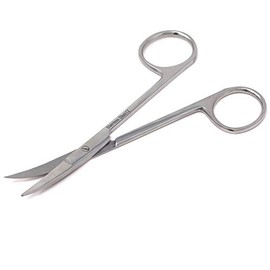 IRIS Micro Dissecting Scissors 4.5", Curved, Ultra Smooth, High Precision, Stainless Steel (Silver)
