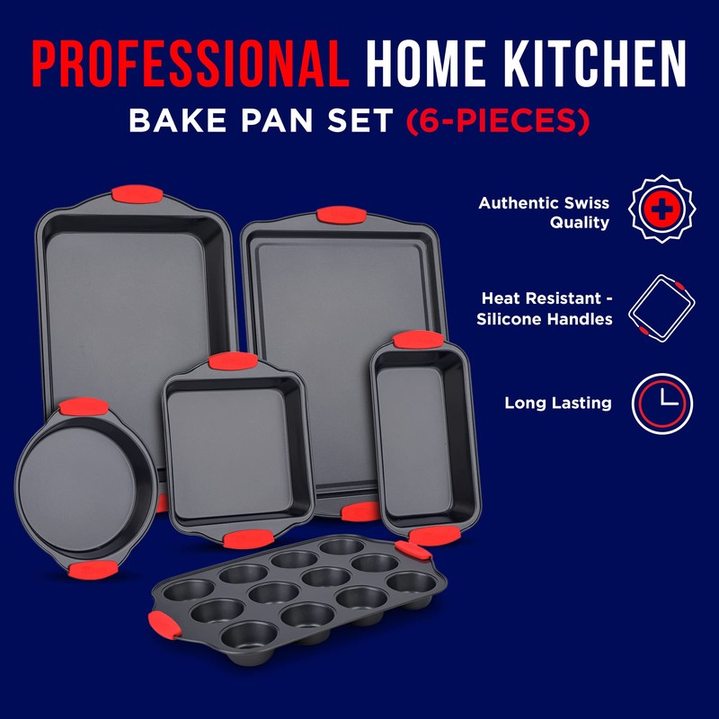 BAKKENMASTER Baking Set – 6 Piece Kitchen Oven Bakeware Set