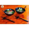 VALLENWOOD 4 Ramen Bowls, 12 pieces Pho set. All Black