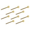 10 Pack 1/4-20 x 2-1/2 Inch Threads Solid Brass Diamond
