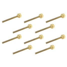 10 Pack 1/4-20 x 2-1/2 Inch Threads Solid Brass Diamond Knurled Thumb Screws Knobs with Straight Shoulders Right-Hand Threads SAE Flat Tip Uncoated (1/4-20 x 2-1/2 inch Long Threads)