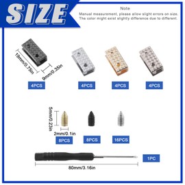 Glarks 49Pcs 16 Sets 25mm Metal Belt Tip with Screws, 4 Colors Bag Decorative Buckles End Tips, Zipper Tip, Webbing Tip, Strap End Caps for Handbag Clothes Jeans Leather Craft Belt Decoration