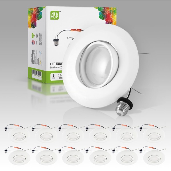 ASD 6 Gimbal Retrofit LED Can Recessed Light 4000K Bright