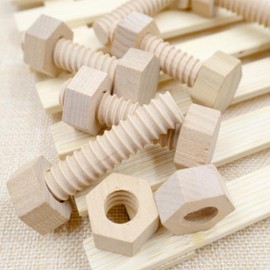 zalati Wooden Nut and Screw Unfinished Toy Educational Toys for Kids DIY Kids Toddler