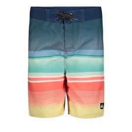 Quiksilver Boys' Boardshorts with UPF 50+ Sun Protection, Quick Dry Swim Shorts, Navy Stripe, 14