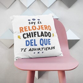 Mugffins Cushion with Filling with Saying for UHRMACHER – In Spanish – Todos te Advirtieron – 40 x 40 cm – Original and Funny Gift Employee