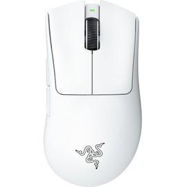 Razer DeathAdder V3 Pro Mouse Inalámbrico para Juegos: 64g Ultra Ligero - Sensor Óptico Focus Pro 30K - Interruptores Ópticos Gen-3 Rápidos - Inalámbrico HyperSpeed - 5 Botones Programables - Blanco