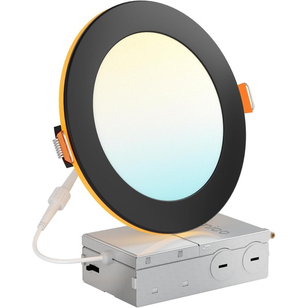 Amico 1 Pack Black 6 Inch 5CCT LED Recessed Ceiling