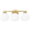 Emak Modern 3-Light Globe Vanity Light, Gold Bathroom Light Fixtures