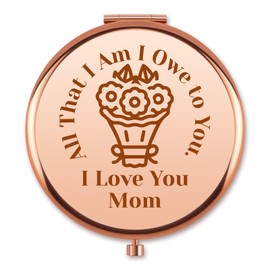 Mom Gift Wedding Compact Mirror for Mother of the Bride Bridal Shower Mother's Day Birthday Valentines Thanksgiving Gift for Mom from Bride Daughter Son Folding Travel Mirror Present for Mommy