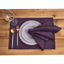 Solino Home Linen Napkins 20 x 20 Inch – 100% Pure Linen Grape Cloth Napkins Set of 4 – Machine Washable Dinner Napkins for Summer – Athena