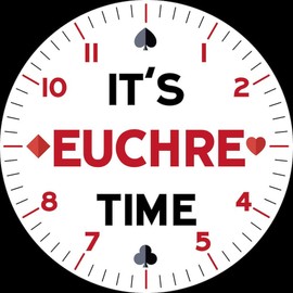 CafePress It's Euchre Time 10" Wall Clock for Livingroom, Kitchen, or Office