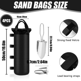 YUJUVI Weights for Gazebo, Pack of 4, Gazebo Sandbags, Thick Weights with Shovel - 800D Oxford Fabric Weight for Garden, Beach, Tent