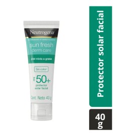 Protector Solar Facial sin color Neutrogena Sun fresh Derm care Niacinamida FPS50+ 40 g