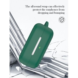 Case for Sony WF C510 Truly Wireless in-Ear Bluetooth Earbud,Soft Protective,Shockproof, BOVUGAC Silicone Case Cover with Keychain & Cleaning Kit & Lanyard-Green