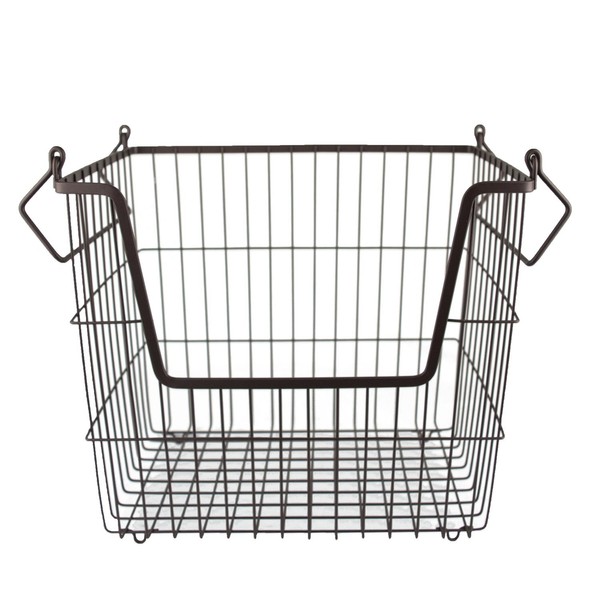 DII Metal Wire Mesh Stackable Utility Storage Bin, Large Rectangle,