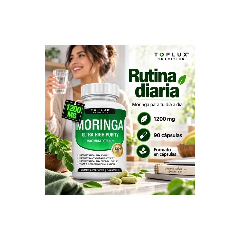 Extracto De Moringa Oleifera En Cápsulas 1200 Mg 90 Piezas