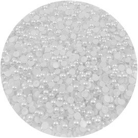 Mulutoo 4000PCS 5mm Round Half Pearls for Crafts Jewelry Scrapbooking, Decoration (40-White)