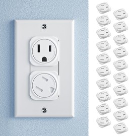 SAFELON 20 Pcs Electrical Safety Plug Socket Covers US, Child Baby Safety Plug Socket Covers for Sockets, Protection Against Electric Shock for Children (White)