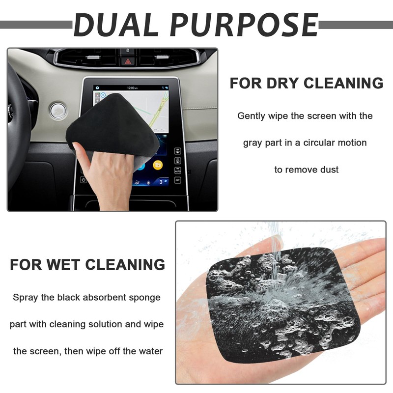 vvag Car Screen Cleaner for Display, Foldable 4.13"x4.13" Microfiber Non-Scratch