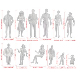 DS. DISTINCTIVE STYLE Unpainted Figures 1:24 Scale 24 Pieces Assorted Poses Miniature People for Architectural Layout Project G Scale Model Trains Railroads Home Bonsai Decor