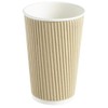 We Can Source It Ltd – 16oz. Kraft Ripple Paper Cups - Eco-Friendly Drinkware 100% Compostable Recyclable – Great for Tea, Coffee, Hot Drinks - 100-Pack