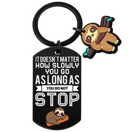 Iweca Sloth Gifts Sloth Gifts For Women Emotional Support Sloth Keychain Mental Health Gifts For Friends Coworker Family Couple Positive Gifts For Women Class Of 2025 Inspirational Keychain