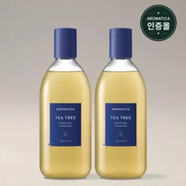 Aromatica [지성두피/쿨링/탈모기능성] 아로마티카 티트리 퓨리파잉 샴푸 400ml 2개 Aromatica Tea Tree Purifying Shampoo 400ml 2pcs for Oily Scalp/Cooling/Anti-Hair Loss