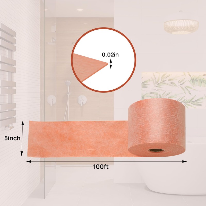 Sidasu 100FT Shower Waterproofing Membrane Roll, 5 Inch Wide