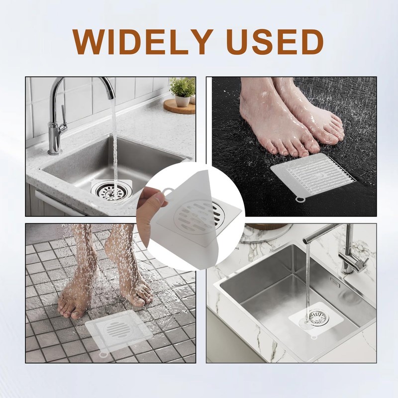Annlpoy 2 StüCk silikon bodenablauf abflussstöpsel geruchsverschluss dusche,bodenablauf Abdeckung Quadrat