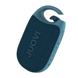 JUOVI Bluetooth Lautsprecher Tragbar kabellos, Stereoklang, 24 Stunden Laufzeit, hohe Lautstärke, Bluetooth 5.3, IP68 Wasserdichtigkeit, Karabiner für Strand, Zimmer, Outdoor (Blau)
