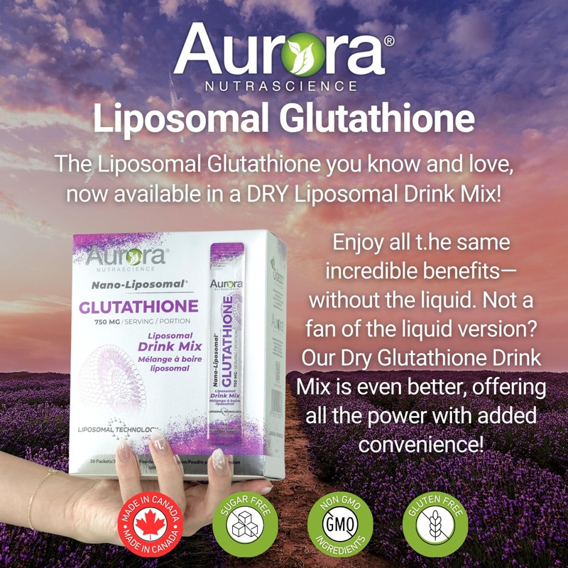 Aurora Nutrascience Liposomal Glutathione 750mg | Maximum Absorption, Powerful Antioxidant,