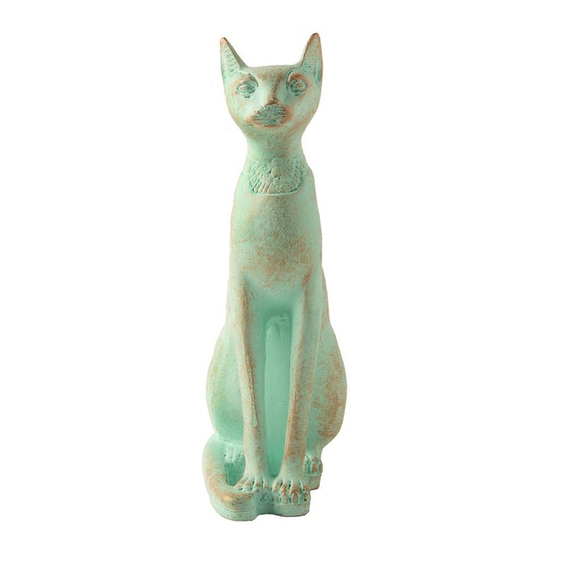 Discoveries Egyptian Imports Patina Bastet Cat Statue - Made in