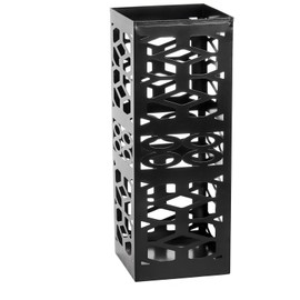 ZENFUN Metal Umbrella Holder Stand for Entryway, Square Umbrella Organizer, Walking Sticks Storage Bin Freestanding for Home, Office, Hotel, Black, 5.9 x 5.9 x 15.7 Inches