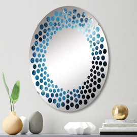 DesignQ Lightning in a Stormy Thunderstorm - Lightning Polka Dot Landscapes - 20x30 Inches - Oval Decorative Wall Mirror for Bathroom, Bedroom, Entryway, Living Room, Vanity Room and Modern Décor