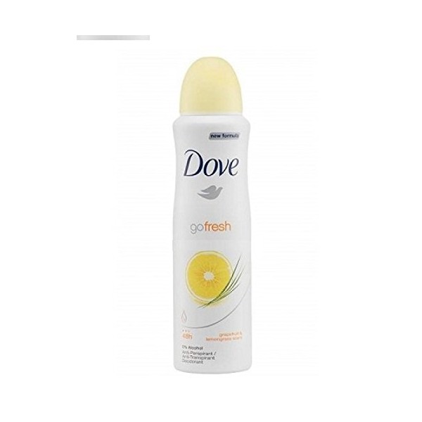 Dove Go Fresh Anti-Perspirant Deodorant Spray 150ml Grapefruit & lemongrass Scent (1 Can)