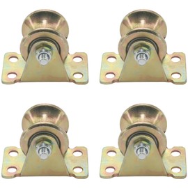 4 PCS Heavy Duty Gate Wheels Rigid Track Pullyes,Colored Steel Track Rollers (U Groove)